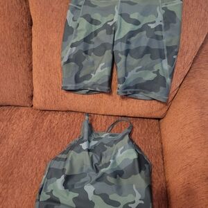 Camo Tank Top and Shorts Set